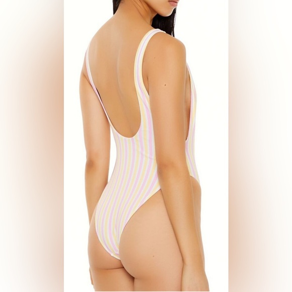Striped One-Piece Swimsuit - Picture 2 of 6